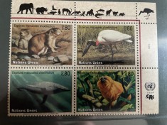 Natiunile Unite - Serie timbre pasari, fauna nestampilate MNH foto