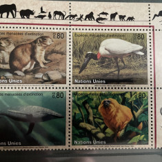 Natiunile Unite - Serie timbre pasari, fauna nestampilate MNH