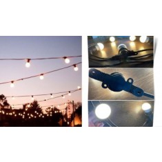 Ghirlanda luminoasa 10 m lungime, becuri led Opace 3w, 1 dulie E27/ml, lumina calda, interconectabila 150 m