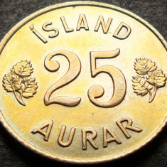 Moneda 25 AURAR - ISLANDA, anul 1967 * cod 3500 A = UNC