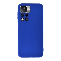 Husa silicon compatibila xiaomi redmi note 11 pro, soft matt, protectie camera foto, albastru foto