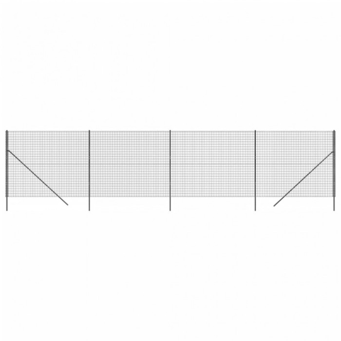 Gard plasa de sarma, antracit, 1,4x10 m, otel galvanizat