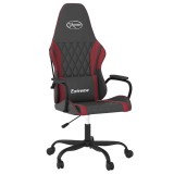 Cumpara ieftin Scaun de gaming de masaj, negru si rosu vin, piele ecologica