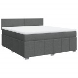 Cumpara ieftin Pat box spring cu saltea, gri inchis, 180x200 cm, textil