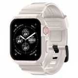 Husa pentru apple watch 4 / 5 / 6 / se / se 2 / 7 / 8 / 9 (44mm/45mm) si curea, spigen rugged armor pro, dune beige