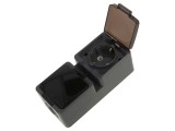 Conector alimentare AC Schuko 2P+PE 250VAC 16A maro pentru perete