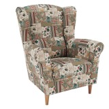 Fotoliu textil stilul patchwork Charlot 86x105x72 cm