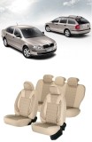 Cumpara ieftin Huse scaune Premium din piele si textil SKODA OCTAVIA II 2004-2013 LUXURY Bej