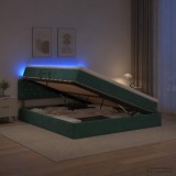 Cumpara ieftin Pat cu LED si saltea Verde inchis 160 x 200 cm Catifea