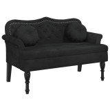 Cumpara ieftin Banca cu perne, neagra, 120,5x65x75 cm, catifea