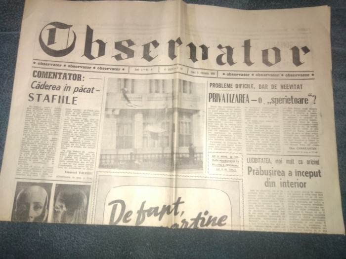 ZIARUL OBSERVATOR 9 FEBRUARIE 1990