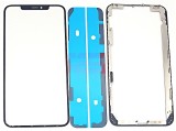 Geam cu Rama + OCA iPhone XS Max Black, Componenta Display, Inlocuire Ecran