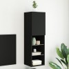 VidaXL Comodă TV cu lumini LED, negru, 30,5x30x102 cm