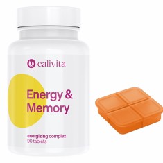 Set supliment alimentar si cutie pastile, recomandat pentru Energie si Memorie, Energy and Memory (90 tablete) - Calivita