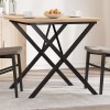 Masă Bucătărie VidaXL Lemn Masiv Pin, Cadru X, 90x90x75.5 cm, Maro/Oțel - Design Rustic &amp; Durabil