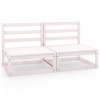 Set mobilier de gradina cu 2 locuri, alb, lemn masiv de pin