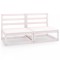 Set mobilier de gradina cu 2 locuri, alb, lemn masiv de pin