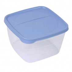 Cutie Alimente Mini Bella II, 750 ml, 9.5x9.5x6.5 cm, Capac Albastru, Caserole Depozitare Alimente, Caserole Alimentare cu Capace din Plastic, Caserol