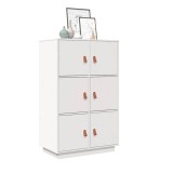 VidaXL Dulap &icirc;nalt, alb, 67x40x108,5 cm, lemn masiv de pin