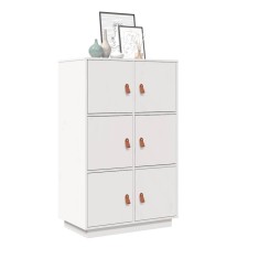 Gossi dulap inalt, alb, 67x40x108,5 cm, lemn masiv de pin