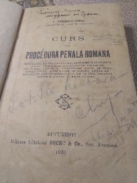 F. Curs Procedura Penala Romana 1926 foto
