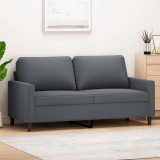 Gossi canapea cu 2 locuri, gri inchis, 140 cm, catifea