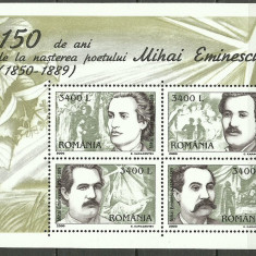 2000 - Mihai Eminescu LP1502A, bloc neuzat