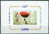 Ajman 1967 - Jocurile Olimpice Tokyo, flacăra olimpica, colita nedantelata neuzata
