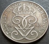 Cumpara ieftin Moneda istorica 5 ORE - SUEDIA, anul 1943 * cod 3011 = excelenta, Europa, Fier