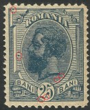 EROARE / VARIETATE CAROL I 25 BANI SPIC EMISIUNEA MOLDOVA 1918 MNH