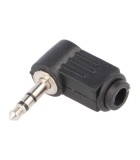 Mufa Jack 3.5 mm tata stereo la 90 grade pe cablu JC-023