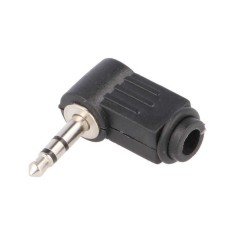 Mufa Jack 3.5 mm tata stereo la 90 grade pe cablu JC-023
