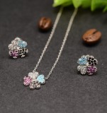 Set cercei si pandantiv argint 925 Trifoi Norocos Set368C, Argintboutique