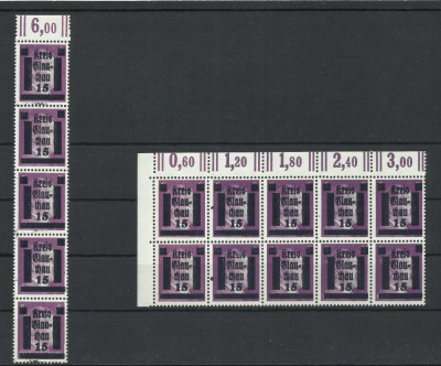 Glauchau MNH 1945 - Germania Deutsches Reich Glauchau - supratipar - HAN - rar foto