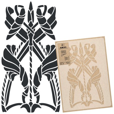 Șablon din plastic reutilizabil // ART NOUVEAU FLORI - MEDIU (43x64cm) foto