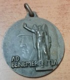 AMS# - MEDALIA 1935 ITALIA AD BENEMERENTIA - TINERETUL FASCIST ITALIAN, BRONZ