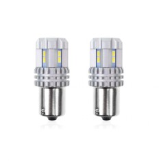 Set becuri auto cu LED CANBUS compatibil P21 R5W R10W 22 SMD Alb 12V 24V, destinat competitiilor auto sau off-road