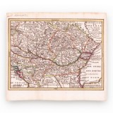 Regatul Ungariei și țările care au depins anterior de acesta, gravură &icirc;n cupru colorată manual &icirc;n epocă, cca. 1730