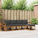 vidaXL Set de canapele de exterior cu pernă 5 pcs Natural și Antracit 3366260