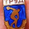 I.634 INSIGNA RUSIA URSS SPORT DISCOBOL TRUD h17mm email