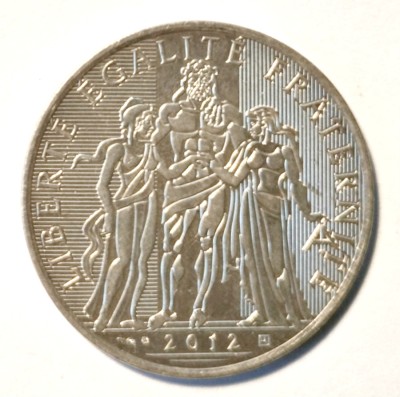 FRANTA 10 EURO 2012 HERCULE ARGINT CU PATINA XF AUNC foto