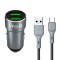 Incarcator Auto Cu 2 USB 2,4A Cu Cablu Micro USB