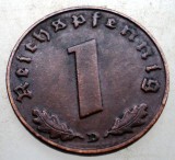 B.038 GERMANIA 1 REICHSPFENNIG 1937 D, Europa, Bronz