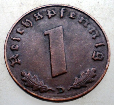B.038 GERMANIA 1 REICHSPFENNIG 1937 D foto
