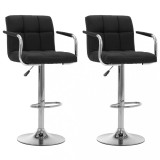 VidaXL Scaune de bar, 2 buc., negru, material textil