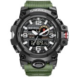 Smael Ceas sport barbatesc Alarma Rezistent la apa Verde militar