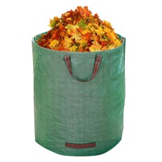 Cos pentru Gradina, cu Manere Transport, Pliabil, Reutilizabil, Rezistent la Apa, pentru Colectare Frunze si Iarba, 76 x 67 cm, 270L, Verde