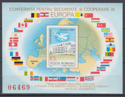 ROMANIA 1983 LP 1086 C.S.C.E. MADRID COLITA NEDANTELATA MNH foto