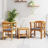 vidaXL bancă cu pernă Finisaj cu ulei natural 68,5 x 46 x 82,5 cm 42024778