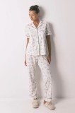 women&#039;secret pijamale de bumbac culoarea bej, bumbac, 3132137